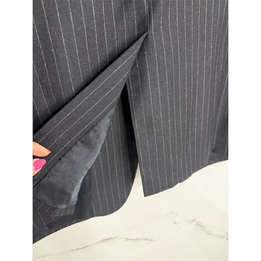 Brooks Brothers Men's Gray Striped Cashmere Wool Blazer Size 44 Formal​